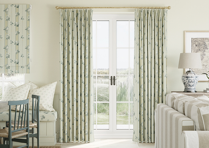 Upton, Apple Bee Bud Green - Made to Measure Curtains - Image 3